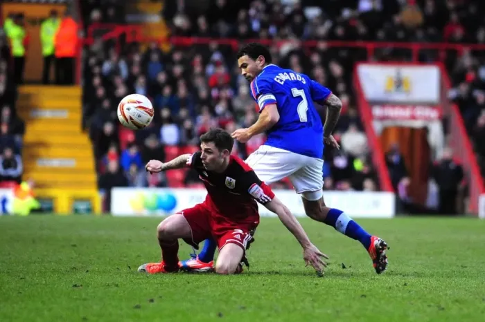 Framed Print : Bristol City's Paul Anderson Intercepts Pass Against Ipswich Town, Ashton Gate, Championship 2013 Framed Print : Bristol City's Paul Anderson Intercepts Pass Against Ipswich Town, Ashton Gate, Championship 2013