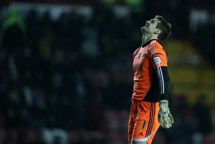 Framed Print : Bristol City's Paul Anderson Scores the Second Goal: 2-0 against Watford, Ashton Gate, January 2013