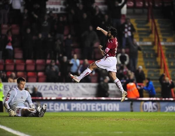 Bristol City's Paul Hartley Celebrates Goal Against Barnsley in Championship Match, 23 / 03 / 2010