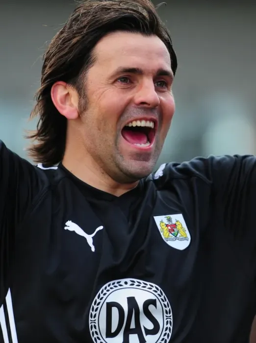Framed Print : Bristol City's Paul Hartley Celebrates Goal Against Blackpool (02-05-2010, Championship)
