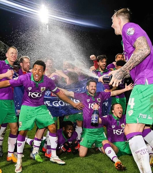 Bristol City's Promotion Euphoria: Celebrating Victory over Bradford City (April 14, 2015)