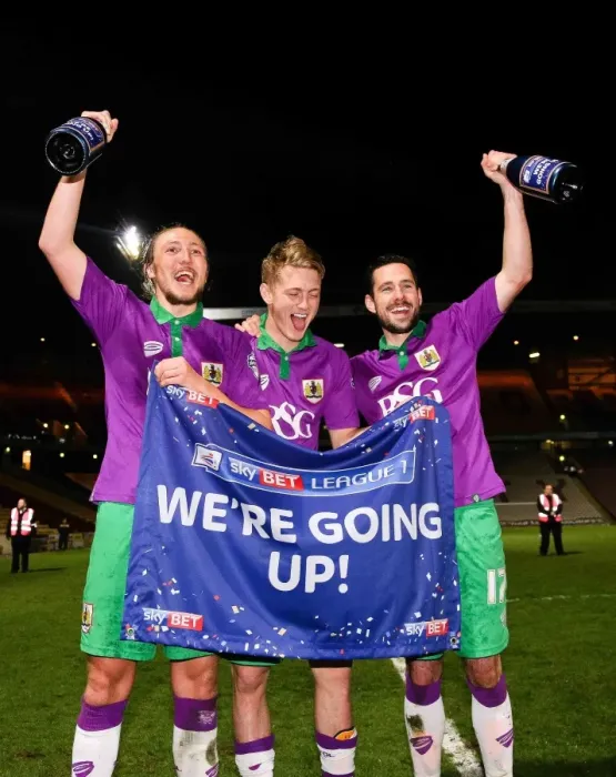 Framed Print : Bristol City's Promotion Triumph: The Euphoric Moment at Valley Parade