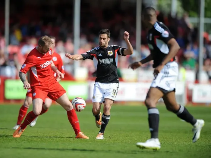Framed Print : Bristol City's Sam Baldock in Action against Crawley Town, May 3, 2014