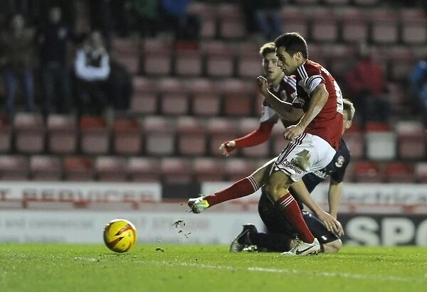 Bristol City's Sam Baldock Aims for Glory: A Thrilling Moment from the Bristol City vs Walsall Football Match, December 2013