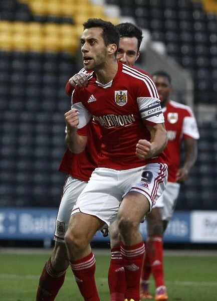 Bristol City's Sam Baldock Celebrates Goal Against Notts County (December 2013)