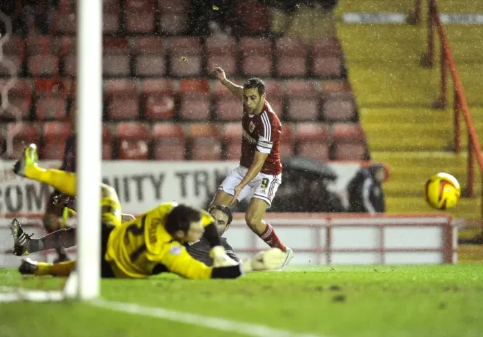 Framed Print : Bristol City's Sam Baldock Denied by Rotherham Goalkeeper