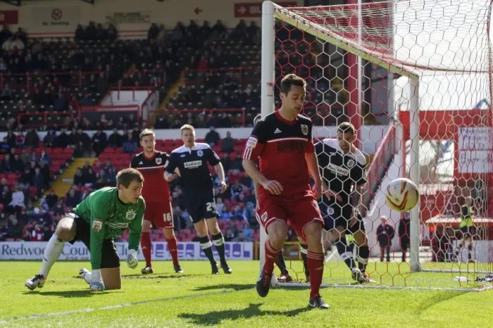 Framed Print : Bristol City's Sam Baldock Disappointed as Shot Goes Wide Against Huddersfield, npower Championship 2013 Framed Print : Bristol City's Sam Baldock Disappointed as Shot Goes Wide Against Huddersfield, npower Championship 2013
