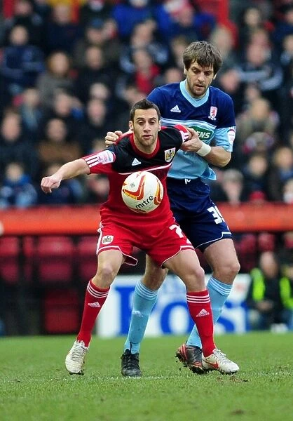 Bristol City's Sam Baldock Faces Off Against Middlesbrough's Jonathan Woodgate in Npower Championship Clash