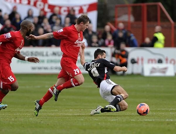 Bristol City's Sam Baldock Fouls Tamworth's Lee Hildreth during FA Cup Match