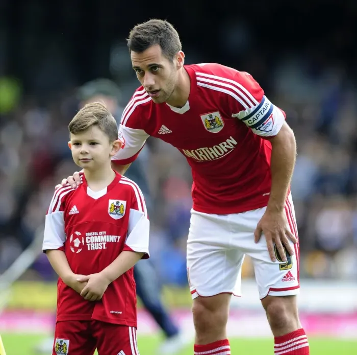Framed Print : Bristol City's Sam Baldock and Mascot Celebrate at Vale Park during Port Vale vs. Bristol City, Sky Bet League 1 Match Framed Print : Bristol City's Sam Baldock and Mascot Celebrate at Vale Park during Port Vale vs. Bristol City, Sky Bet League 1 Match