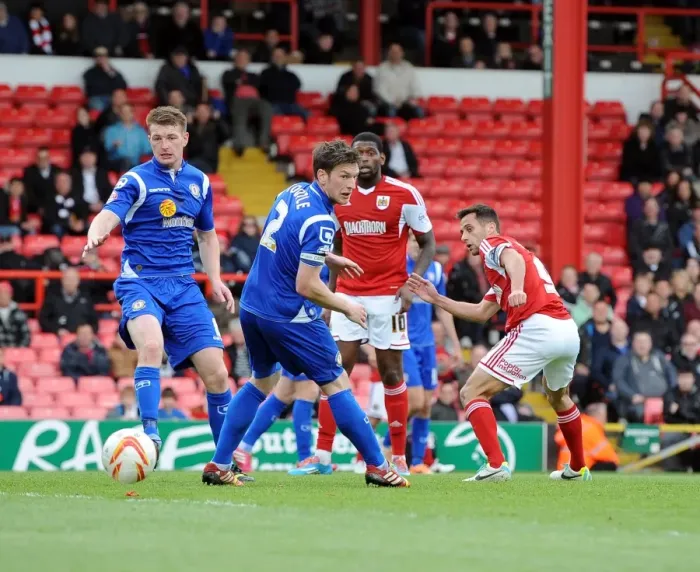 Framed Print : Bristol City's Sam Baldock Misses Wide: Bristol City vs Crewe, Sky Bet League One, 2014