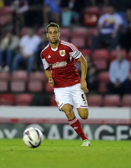 Framed Print : Bristol City's Sam Baldock Scores Against Crystal Palace in Capital One Cup, 2013