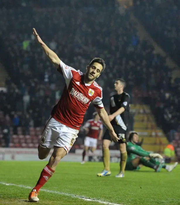 Framed Print : Bristol City's Sam Baldock Scores Double: Thrilling Moment from Ashton Gate (Bristol City vs Swindon Town, Sky Bet League One) Framed Print : Bristol City's Sam Baldock Scores Double: Thrilling Moment from Ashton Gate (Bristol City vs Swindon Town, Sky Bet League One)