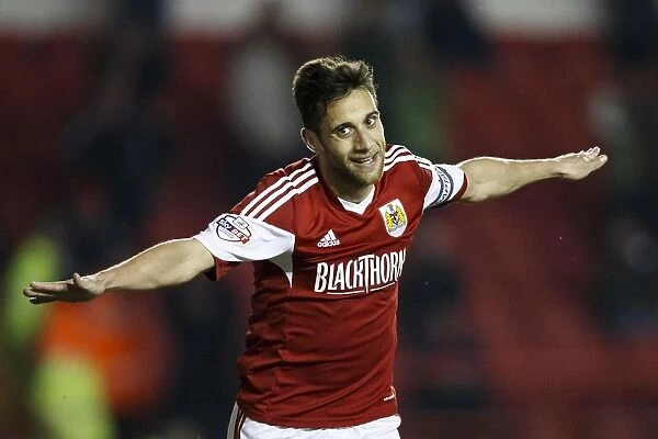 Bristol City's Sam Baldock Scores Third Goal, Securing a 3-0 Lead Against Port Vale in Sky Bet League One Match, March 2014