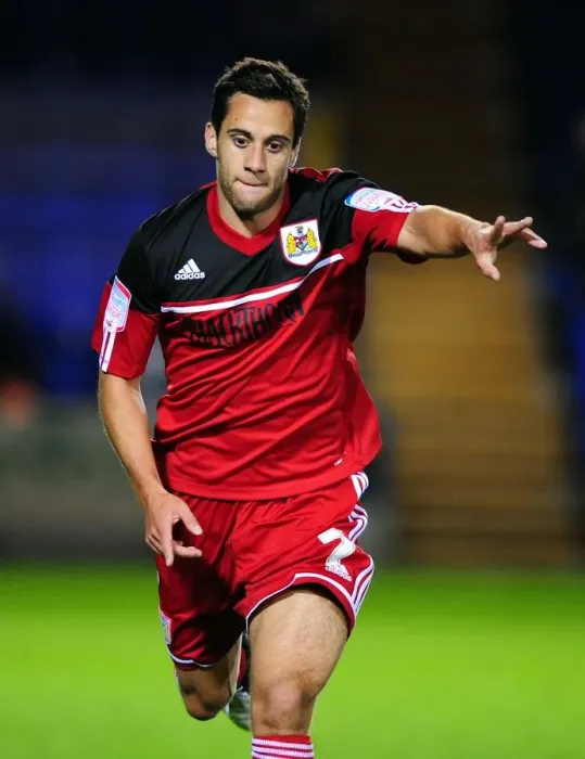 Framed Print : Bristol City's Sam Baldock Scores Opening Goal vs. Peterborough United (Championship Football, 2012)