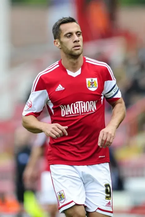 Framed Print : Bristol City's Sam Baldock Scores in Sky Bet League One Clash Against Colchester United, September 2013