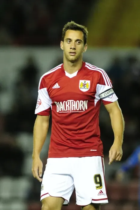 Framed Print : Bristol City's Sam Baldock Scores Thrilling Goal: Sky Bet League One Drama at Ashton Gate vs. Shrewsbury Town (September 17, 2013)