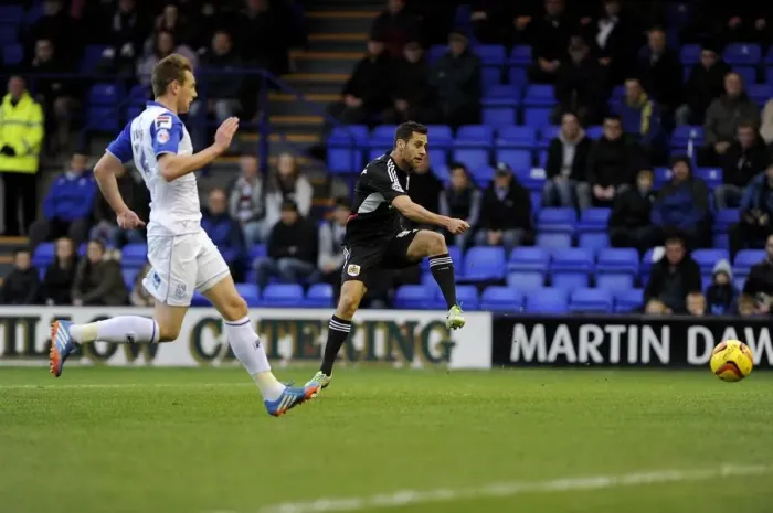 Framed Print : Bristol City's Sam Baldock Scores Thrilling Goal Against Tranmere in Sky Bet League One Framed Print : Bristol City's Sam Baldock Scores Thrilling Goal Against Tranmere in Sky Bet League One