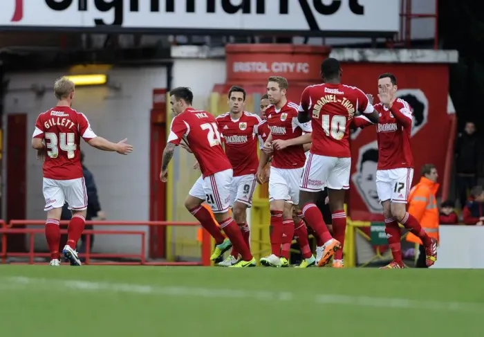 Framed Print : Bristol City's Sam Baldock Scores the Winning Goal against Walsall - December 26, 2013