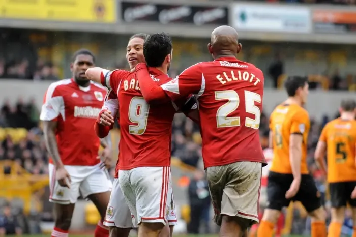 Framed Print : Bristol City's Sam Baldock Scores the Winning Goal Against Wolverhampton Wanderers in Sky Bet League One Framed Print : Bristol City's Sam Baldock Scores the Winning Goal Against Wolverhampton Wanderers in Sky Bet League One