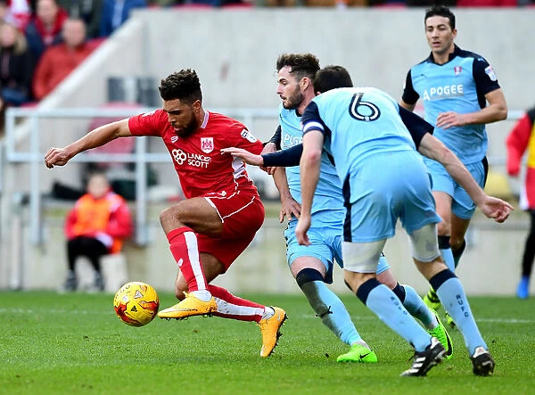 Bristol City's Scott Golbourne Charges Forward Against Rotherham United in Championship Battle