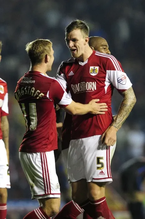 Framed Print : Bristol City's Scott Wagstaff and Aden Flint Celebrate Goal vs Crystal Palace, Ashton Gate, 2013 Framed Print : Bristol City's Scott Wagstaff and Aden Flint Celebrate Goal vs Crystal Palace, Ashton Gate, 2013