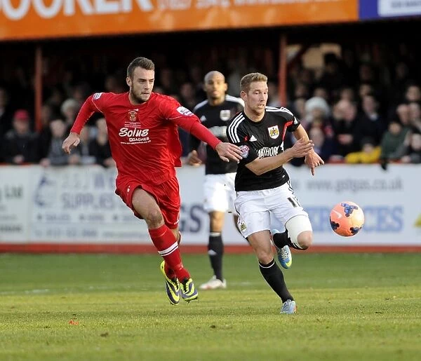 Bristol City's Scott Wagstaff Chases the Ball in FA Cup Second Round Match against Tamworth