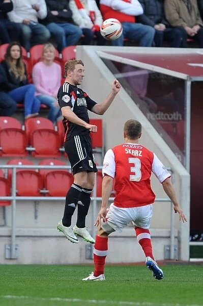 Bristol City's Scott Wagstaff Leaps High in Rotherham United Clash, Sky Bet League One, 2014