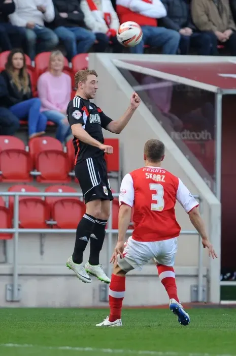 Framed Print : Bristol City's Scott Wagstaff Leaps High in Rotherham United Clash, Sky Bet League One, 2014