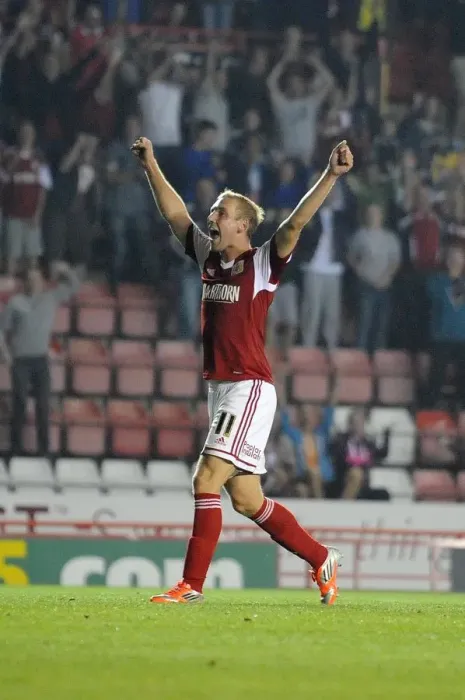 Framed Print : Bristol City's Scott Wagstaff Scores the Winning Goal Against Crystal Palace in the Capital One Cup