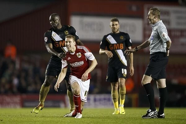 Bristol City's Scott Wagstaff Smiles After Foul by Port Vale's Anthony Griffith during Sky Bet League One Match