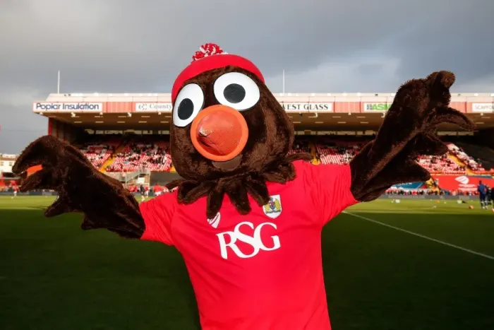 Framed Print : Bristol City's Scrumpy the Robin Ready for FA Cup Battle against West Ham United