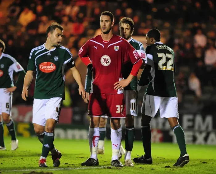 Framed Print : Bristol City's Stefan Maierhofer Faces Off Against Plymouth Argyle Defense in Championship Clash Framed Print : Bristol City's Stefan Maierhofer Faces Off Against Plymouth Argyle Defense in Championship Clash
