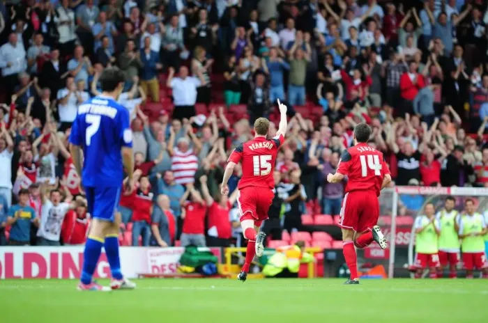 Framed Print : Bristol City's Stephen Pearson Scores Dramatic Goal Against Cardiff City at Ashton Gate Stadium Framed Print : Bristol City's Stephen Pearson Scores Dramatic Goal Against Cardiff City at Ashton Gate Stadium