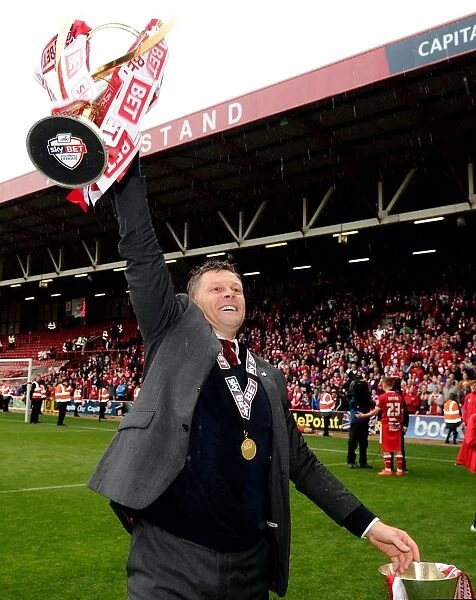 Bristol City's Steve Cotterill Lifts Sky Bet League One and JPT Trophies after Victory over Walsall