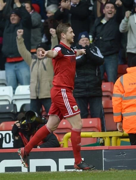 Bristol City's Steven Davies Celebrates Goal Against Nottingham Forest, Npower Championship (February 9, 2013)