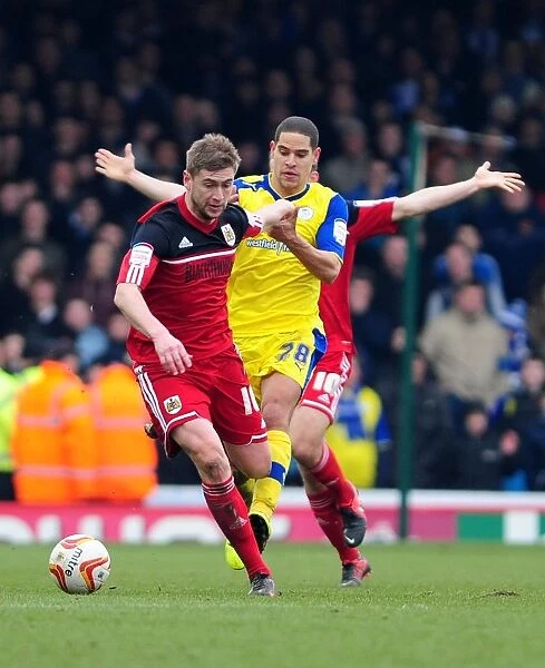 Bristol City's Steven Davies Foul Suffers as Giles Coke of Sheffield Wednesday Stamps on His Leg