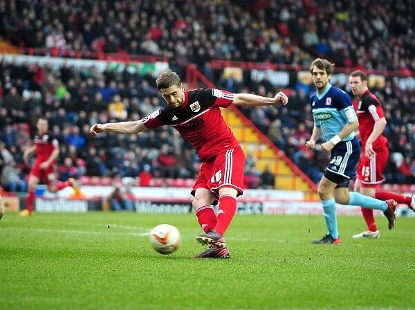 Bristol City's Steven Davies Scores Second Goal vs. Middlesbrough in 2013 Championship Match