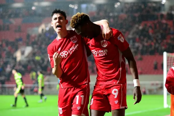Framed Print : Bristol City's Tammy Abraham and Callum O'Dowda Celebrate Goal vs. Huddersfield Town (17 March 2017)