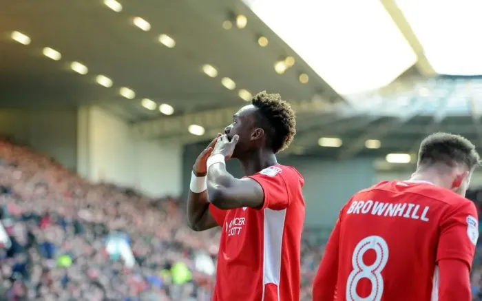 Framed Print : Bristol City's Tammy Abraham Celebrates Goal Against Reading, Sky Bet Championship 2016-2017
