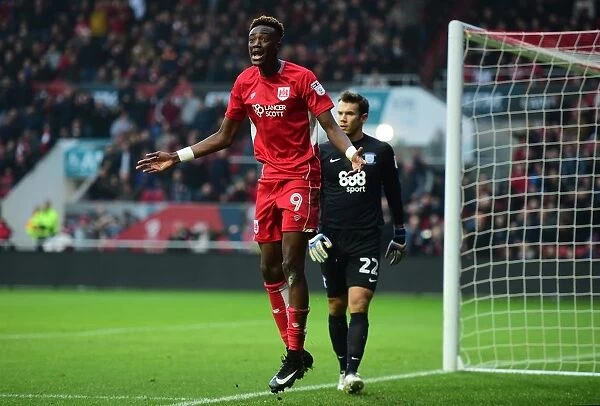 Bristol City's Tammy Abraham Disappointed by Referee's Penalty Call in Bristol City v Preston North End