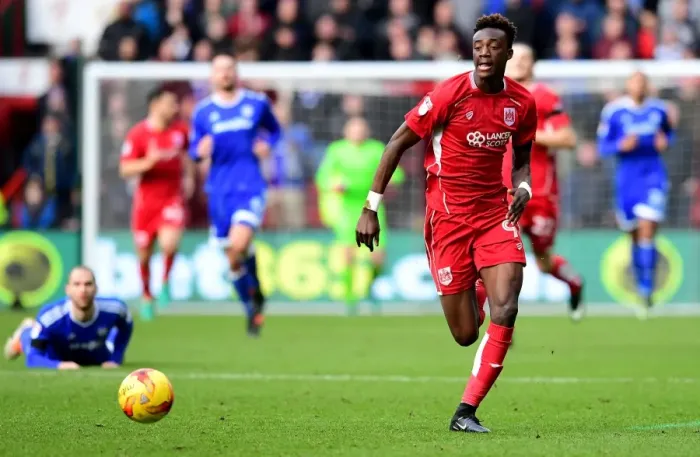 Framed Print : Bristol City's Tammy Abraham Thunders Forward Against Cardiff City Framed Print : Bristol City's Tammy Abraham Thunders Forward Against Cardiff City