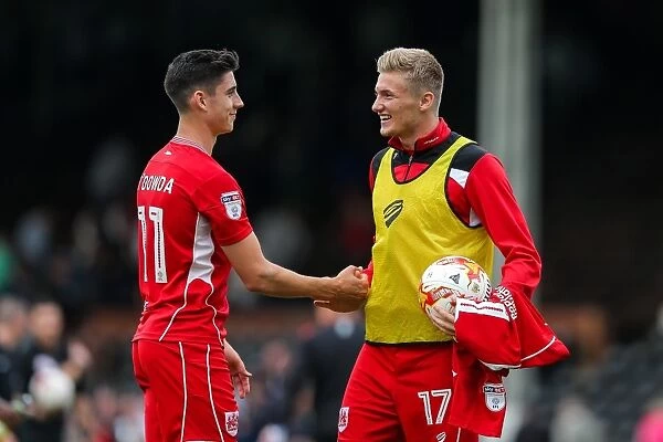 Bristol City's Taylor Moore and Callum O'Dowda Celebrate 0-4 Victory Over Fulham
