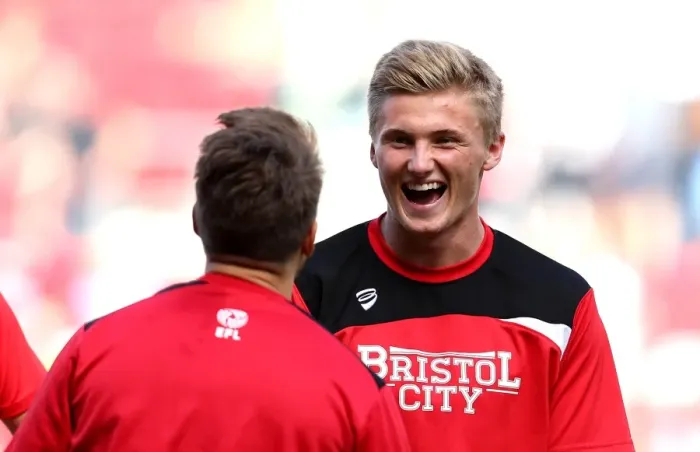 Framed Print : Bristol City's Taylor Moore Grins During Warm-Up Ahead of Derby County Clash Framed Print : Bristol City's Taylor Moore Grins During Warm-Up Ahead of Derby County Clash