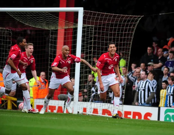 Framed Print : Bristol City's Thrilling Championship Opener: Lewin Nyatanga Scores Against Newcastle United at Ashton Gate Stadium (2010) Framed Print : Bristol City's Thrilling Championship Opener: Lewin Nyatanga Scores Against Newcastle United at Ashton Gate Stadium (2010)