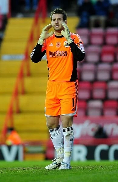Bristol City's Tom Heaton in Action during Championship Match against Peterborough United (December 2012)