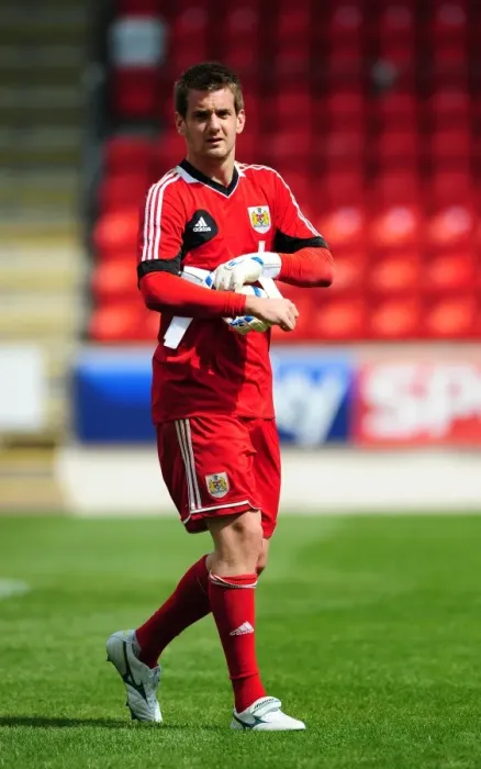 Framed Print : Bristol City's Tom Heaton in Action: St Johnstone vs. Bristol City Pre-Season Friendly, July 2012