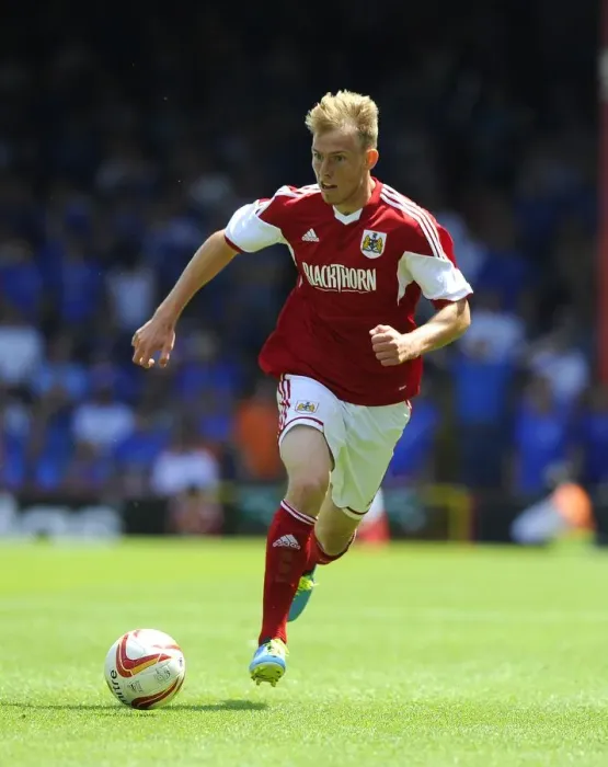 Framed Print : Bristol City's Tom King in Action Against Glasgow Rangers (2013) - Pre-Season Friendly at Ashton Gate Stadium