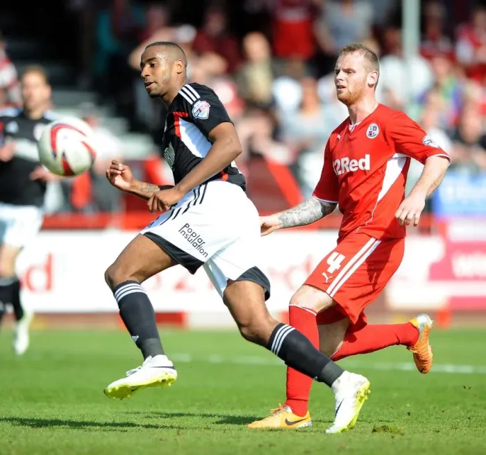 Framed Print : Bristol City's Tyrone Barnett Chases Down Mark Connolly of Crawley Town - Sky Bet League One Clash, May 2014