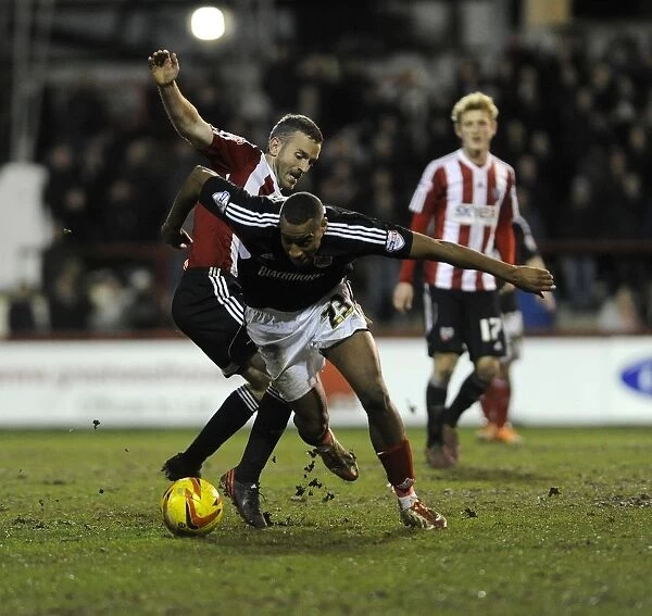 Bristol City's Tyrone Barnett Evades Brentford's Kevin O'Connor during Sky Bet League One Clash